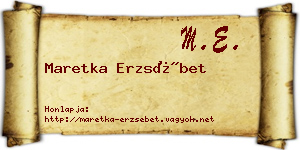 Maretka Erzsébet névjegykártya